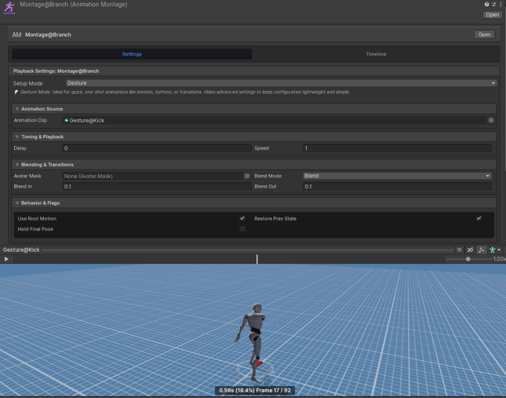 Animation Montage Gesture Live Preview Window