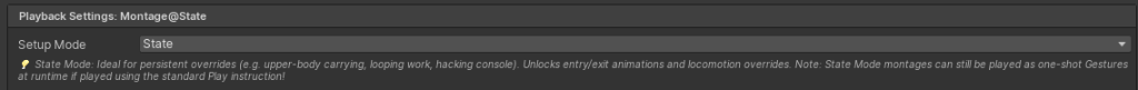 Playback Settings State Mode Inspector