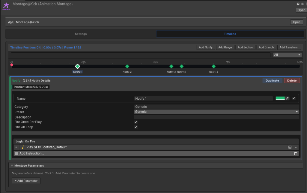 Timeline Notifications (Notifies) Track