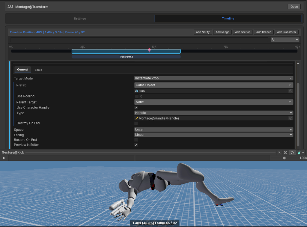 Transform Tracks Prop Instantiation Preview